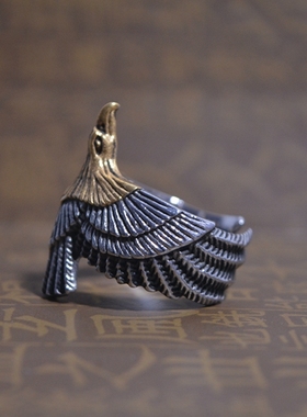 老鹰同学毕业钛钢戒指