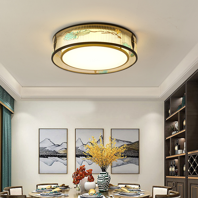 新中式吸顶灯卧室圆形简约现代书房餐厅客厅主卧灯2023年新款灯具 - 图0