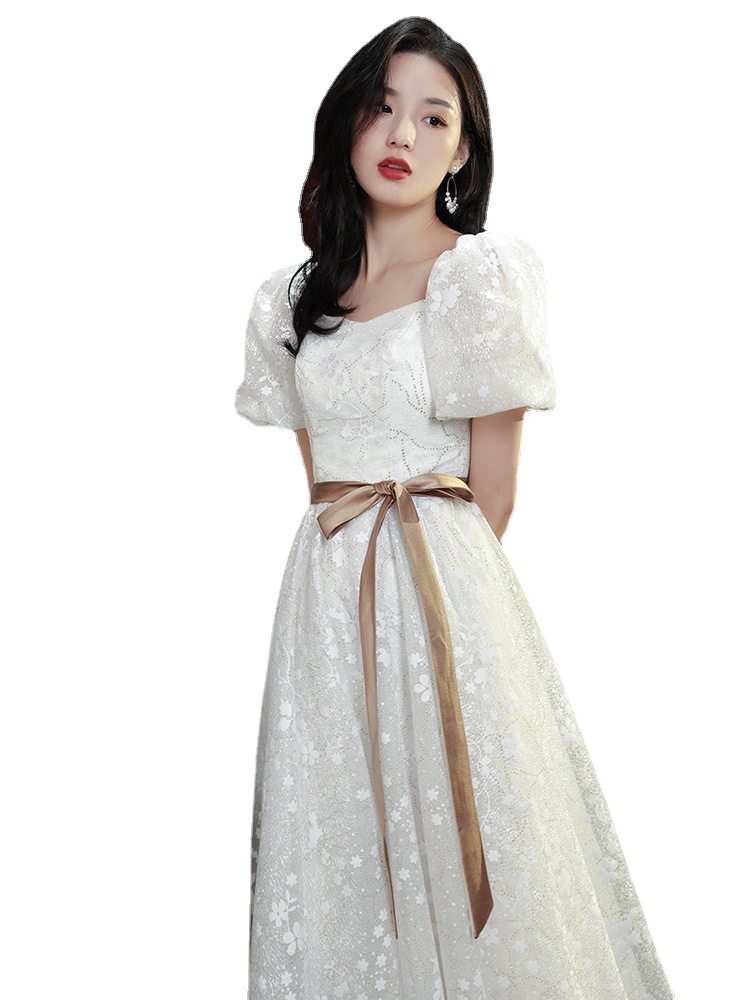 艺考礼服新款气质显瘦轻奢小众质感生日小礼裙年会主持大码礼服女