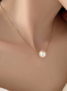 2023年夏新款粉色珍珠吊坠项链