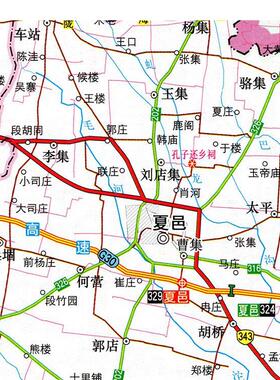 2025新款 商丘市地图墙贴 超大巨幅 交通行政区划图 装饰画海报