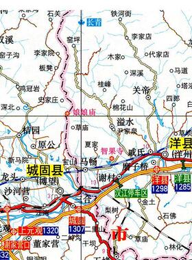 2025新款 汉中市地图墙贴 超大巨幅 交通行政区划图 装饰画海报