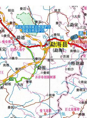 2025新款 西双版纳傣族自治州地图墙贴交通行政区划图 装饰画海报