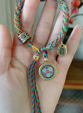 手工编织男女彩六字真言擦擦绳本命年情侣款饰品编织手绳