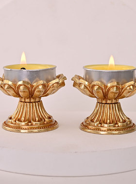 新款纯铜莲花蜡烛台七星灯座室