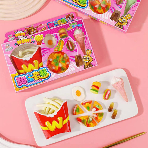 甜蜜套餐汉堡薯条可乐热狗披萨冰淇淋棉花糖橡皮糖组合创意糖果 - 图1