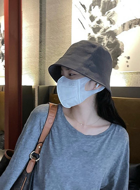黑色休闲风自闭素颜水桶渔夫帽子