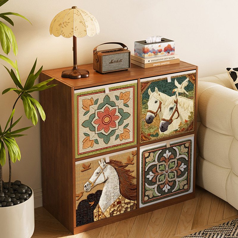 中古风收纳箱卡莱克格子柜高级感非藤编整理盒家用布艺收纳筐定制,淘宝优惠券,粉丝福利购,淘宝优惠卷