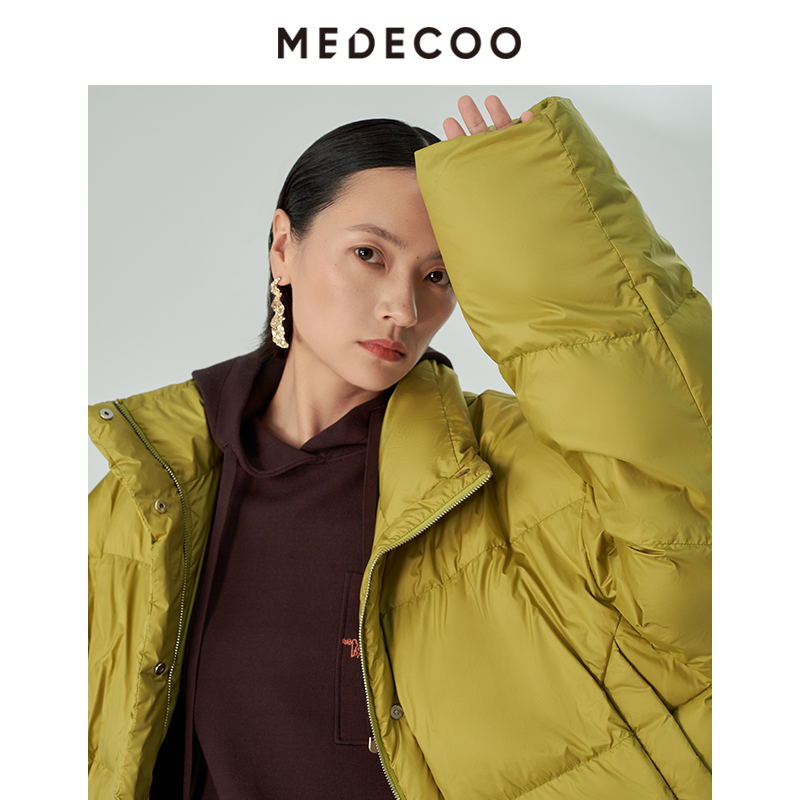 MEDECOO/墨蒂珂2023冬季新品 长袖立领白鹅绒短款羽绒服MHD11102 - 图1