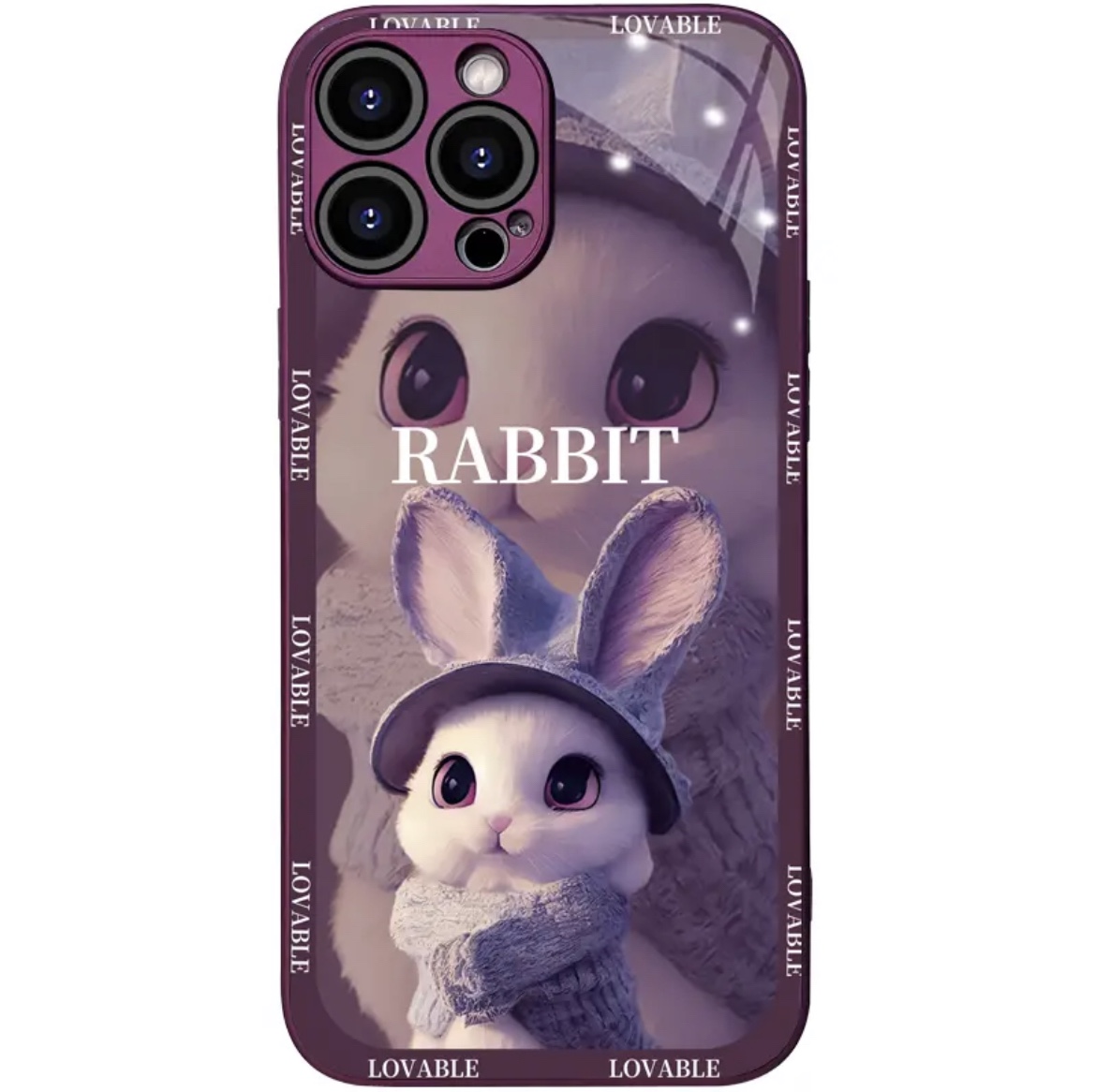 适用苹果14promax手机壳新款iPhone13卡通潮牌12pro网红8plus玻璃12防摔11男女镜头全包xsmax兔年7高级保护套 - 图3