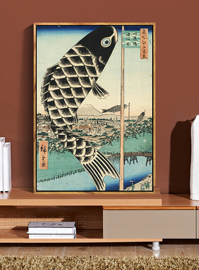 日式风浮世绘寿司店居酒屋壁画