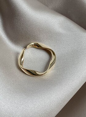 复古港风麻花扭曲食指戒指女时尚