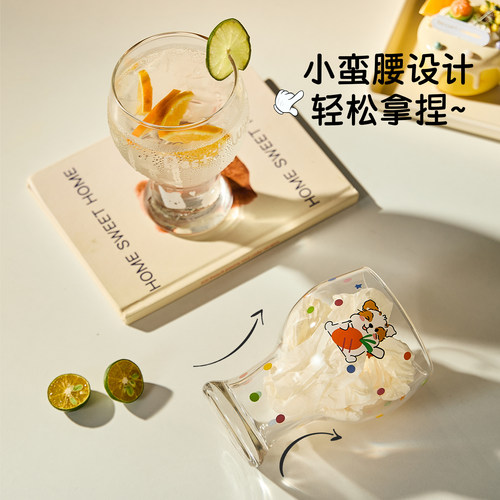卡罗特原创啤酒杯可爱玻璃杯女生高颜值家用水杯饮料果汁牛奶杯子 - 图1