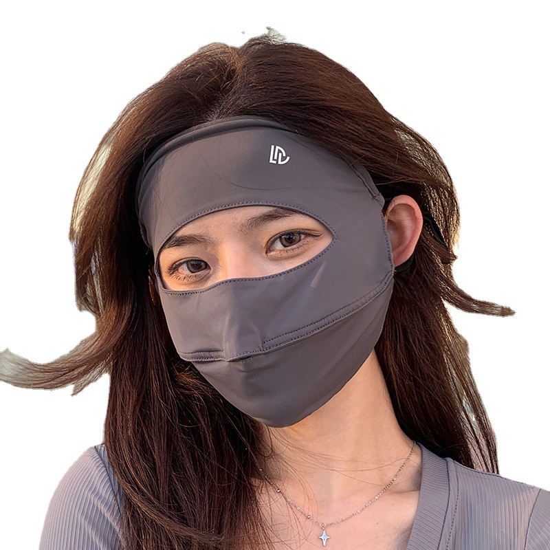 防晒面罩夏薄款全脸遮阳面罩防紫外线户外时尚透气冰丝口罩脸基尼 - 图3