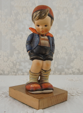 西洋收藏品 德国手工制作陶瓷喜姆娃娃人偶 欧式装饰可爱中古摆件