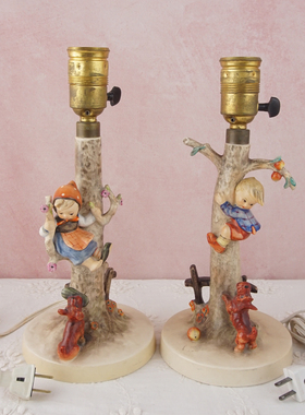 西洋收藏品 德国手工制作喜姆娃娃陶瓷台灯 欧式居家装饰灯饰摆件