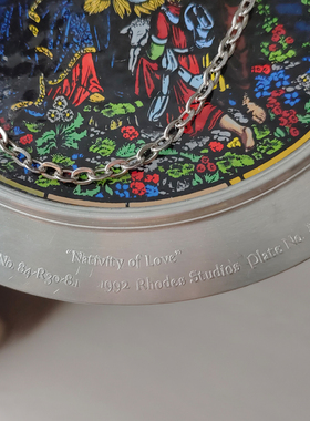 美国1992年手工制作彩绘玻璃挂盘