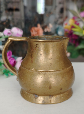 西洋收藏品 德国手工制作纪念版铜杯 欧式复古铜制装饰摆件