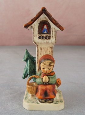 西洋收藏品 德国手工制作陶瓷喜姆娃娃人偶 欧式装饰可爱中古摆件