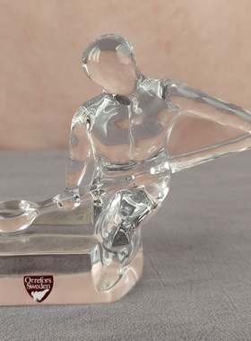 西洋收藏品 瑞典手工制作水晶镇纸器摆件 欧式复古装饰摆件