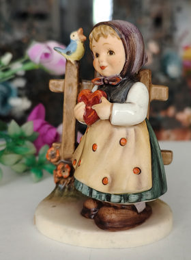 西洋收藏品德国Hummel手工制作陶瓷喜姆娃娃人偶欧式装饰中古摆件