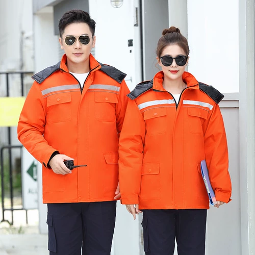 Демисезонная куртка для работы, светоотражающий комплект, удерживающий тепло пуховик, увеличенная толщина, делается под заказ