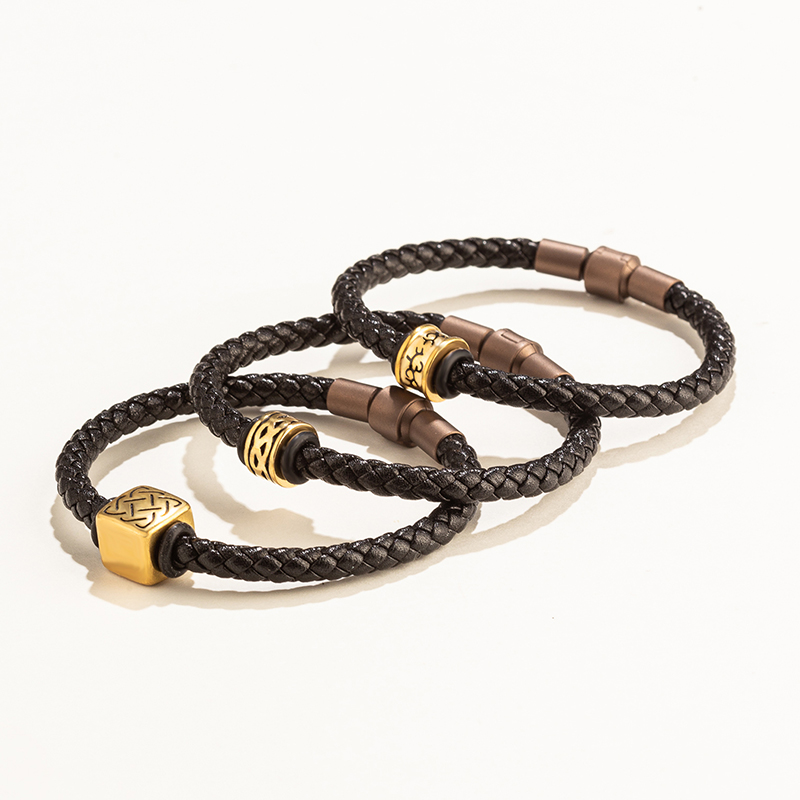 周家同款XL酷黑金色钛钢转运珠守护信念勇气力量幸运DIY串珠配饰 - 图3