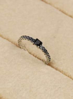 原创日韩风手工复古开口银戒指