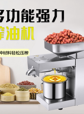 全自动家用榨油机小型多功能压榨机花生核桃芝麻商用不锈钢炸油机