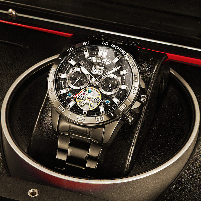 2020新款概念机械表全自动黑瑞士表 亚地亚国产腕表