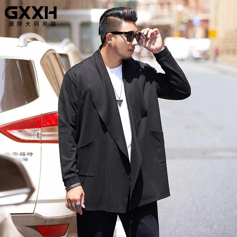 gxxh大码男装开衫秋装宽松披风 gxxh风衣