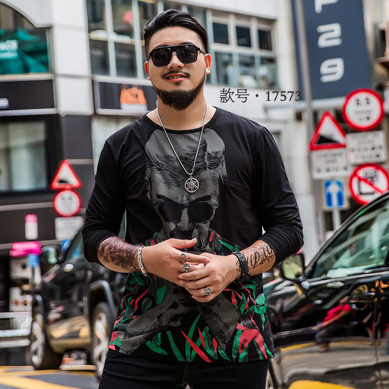 gxxh大码男装宽松胖子长袖t恤卫衣 gxxhT恤