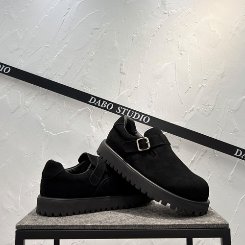 勃肯鞋男款2025新款冬季真皮德比鞋一脚蹬厚底增高鞋轻便休闲棉鞋 - 图3