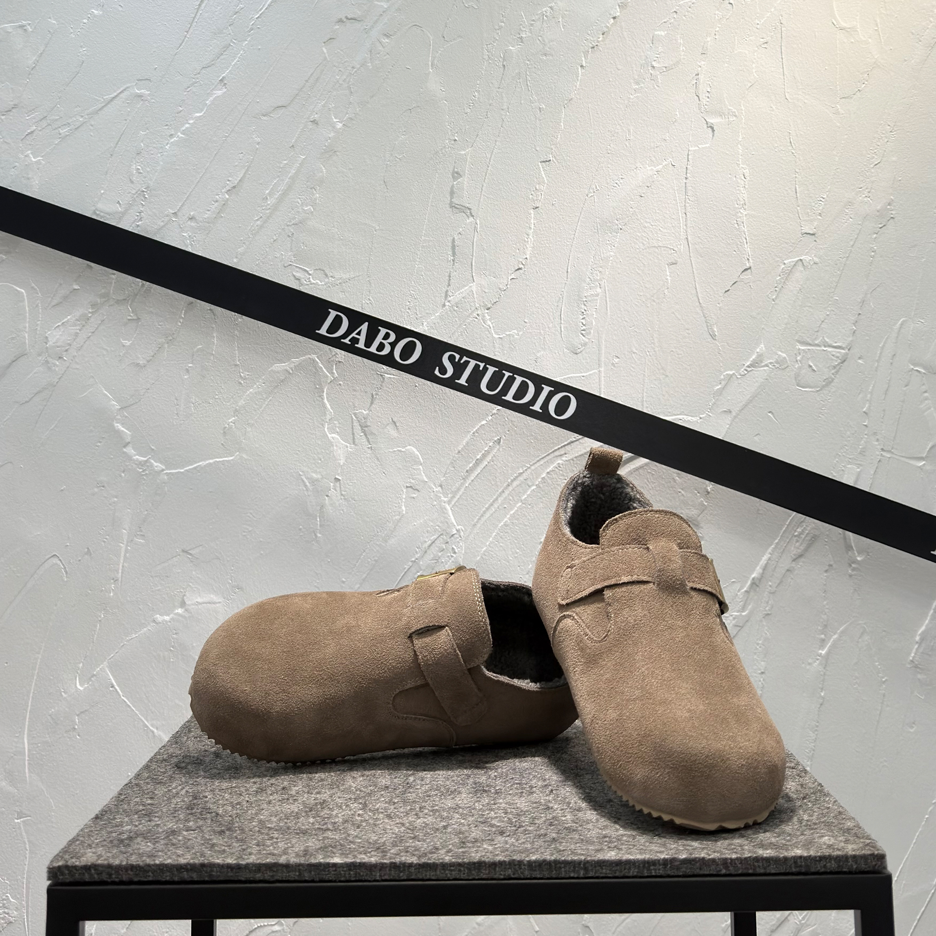 男士勃肯鞋2025新款冬季加绒保暖棉鞋一脚蹬低帮鞋真皮软底大头鞋,淘宝优惠券,粉丝福利购,淘宝优惠卷