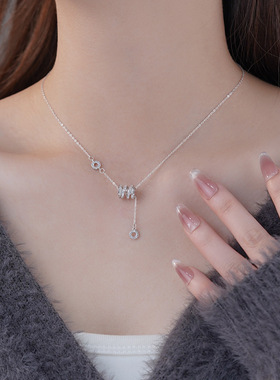 小蛮腰镶钻项链新款高级感