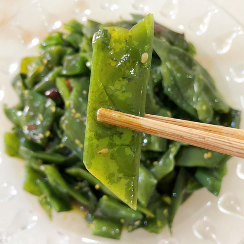 大连特产香辣裙带菜梗段即食海白菜下饭菜调味咸菜海带片根茎500g - 图0