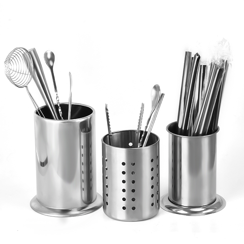 优质不锈钢宽底吸管座 吸管筒 圆形 筷子桶 咖啡勺桶/调棒座 - 图3