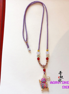 原创手工宋锦小兔子项链送闺蜜