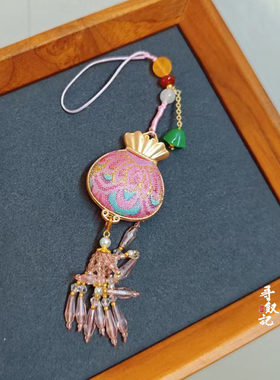 原创手工非遗手工宋锦钱袋子流苏吊坠名家旗袍压襟包挂车挂配饰品