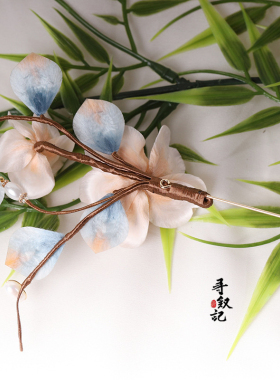 陌上花开非遗手工蚕丝绒花胸针