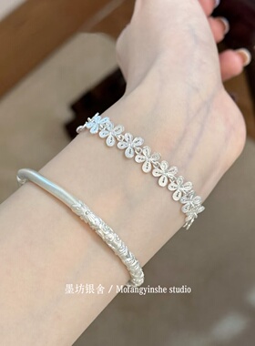 足银990非遗手工花丝蝴蝶手链