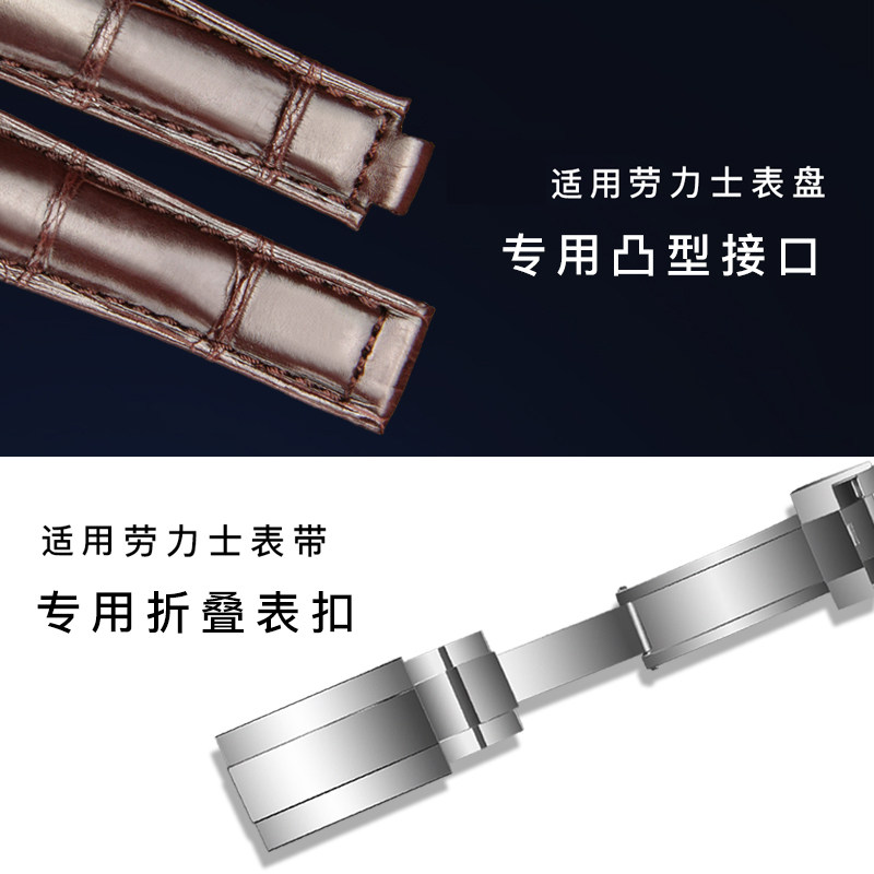 十瑞鳄鱼皮手表带男劳力士表带20mm 十瑞配件