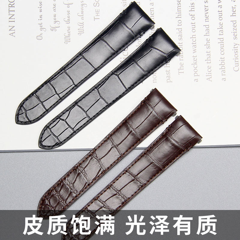 十瑞美洲鳄鱼皮男卡地亚山度士表带 十瑞配件