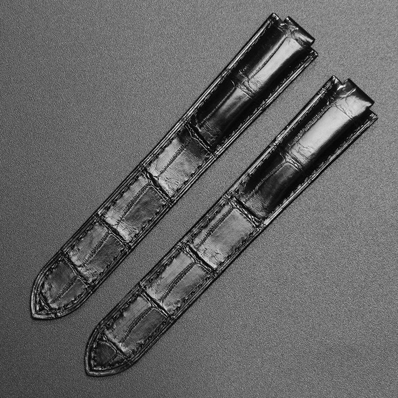 十瑞美洲鳄鱼皮卡地亚表带女折叠扣 十瑞配件
