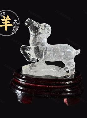 天然白水晶十二生肖摆件