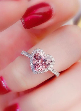 欧美新款粉色爱心戒指