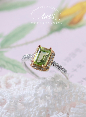 手作风天然纯银宝石镀金开口戒指