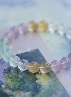 薄荷紫萤石冰淇淋果冻体手串手链