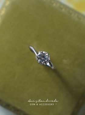 经典港风莫桑钻925银戒指