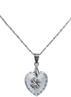 西德爱心吊坠925银满天星项链